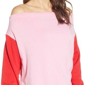 BP Colorblock Fleece Sweatshirt Pink Prism XS NWT